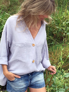 MISTY BLUE POCKET SHIRT